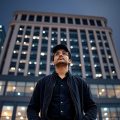 Persoană în fața unui clădiri, gândindu-se la investiții.